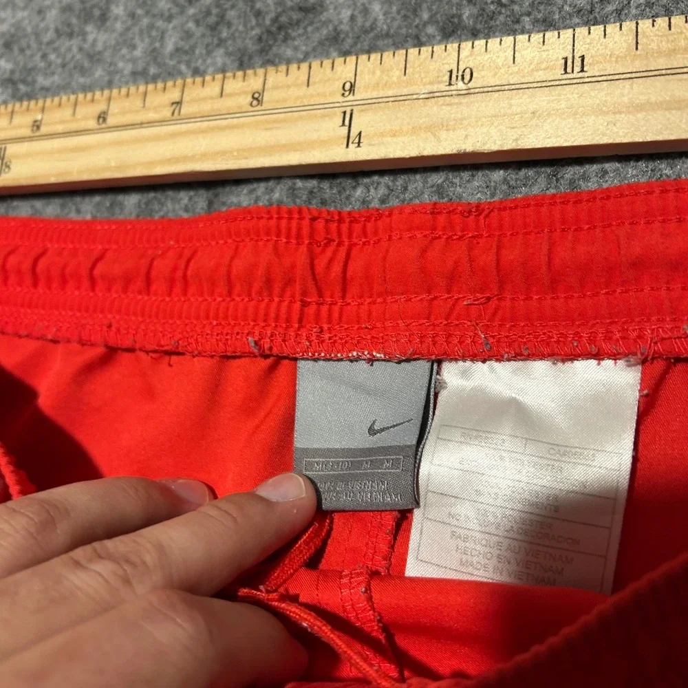 Nike Red Grey Dri-FIT Running Shorts Athletic Gym Retro Size Large